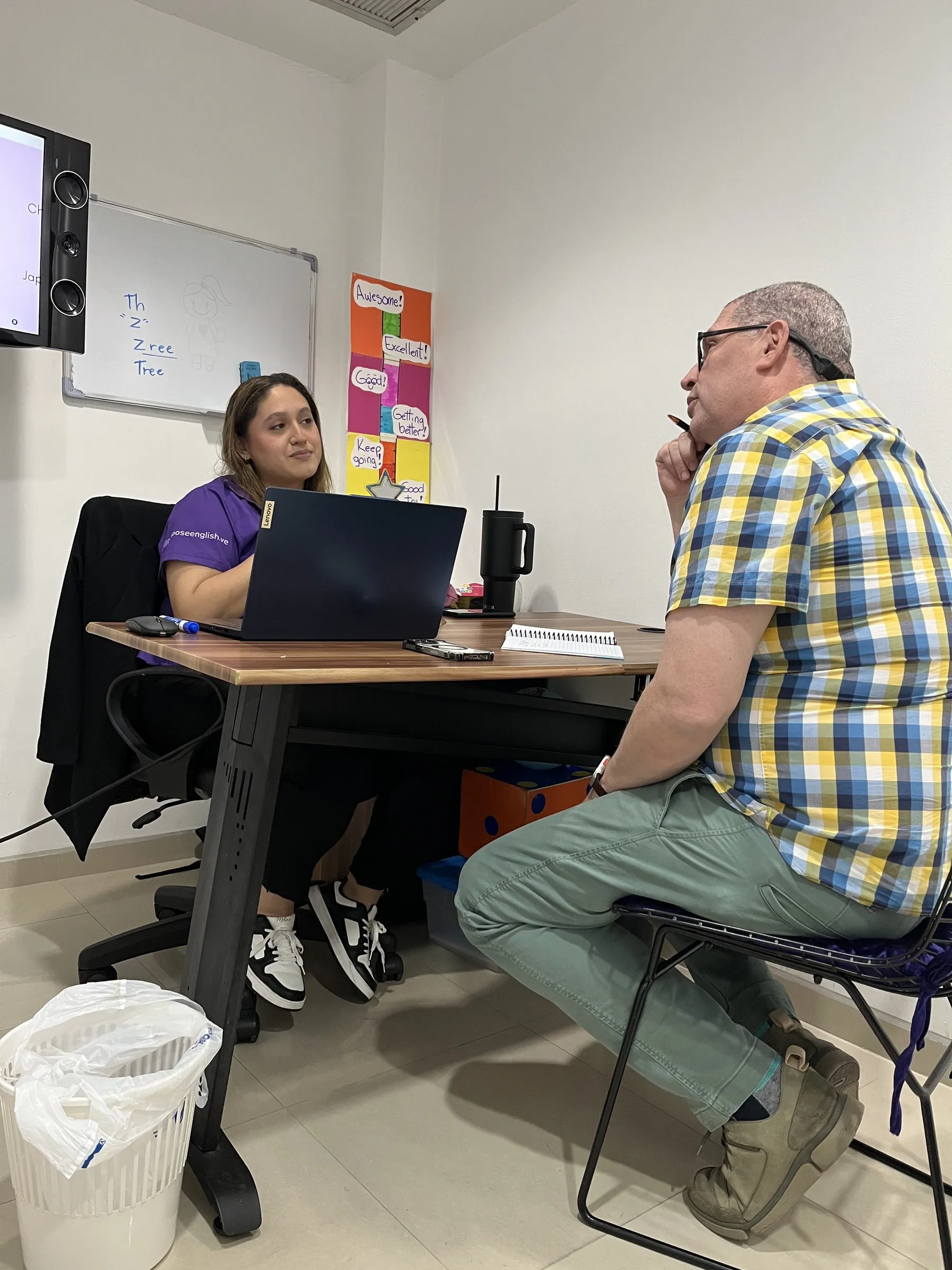 Una clase individual de Purpose English en el instituto